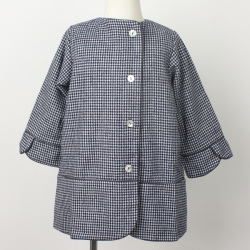 【セール80%OFF】Eponime(エポニーム) コート 濃紺・千鳥格子 2才