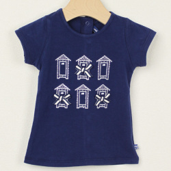 【セール80%OFF】Week End A LA MER　Cabine 半袖Tシャツ ネイビー 12ケ月（12M） 23ケ月（23M）   【おまかせ配送で送料お得】