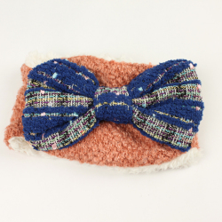 【セール50%OFF】Bizzu(ビズー） リボン付きボアスヌード ピンク FREE     【おまかせ配送で送料お得】