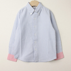 ☆SummerSale 2025☆【セール80%OFF】How to Kiss a Frog（ハウトゥーキスアフロッグ） 長袖シャツ HARRY ブルーストライプ 4才 5才　