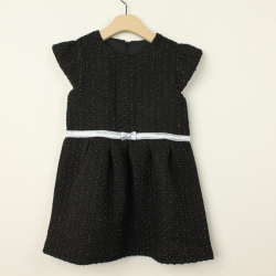 ☆SummerSale 2025☆【セール80%OFF】Bizzu(ビズー） ツイードドレス ブラック 120ｃｍ