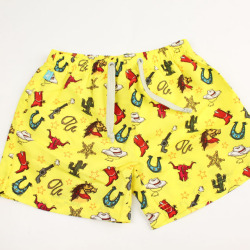 ★2025ClearanceSALE!!★【セール70%OFF】Elly la Fripouille（エリーラフリップイユ） UVカット　ショートパンツ型水着　Boy Swim Short Cow Boy イエロー 2才-3才 3才-4才    【おまかせ配送で送料お得】