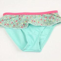 【在庫処分セール70%OFF】（春夏）Elly la Fripouille（エリーラフリップイユ） UVカット　ビキニ　Girls Swim Short Jardin Secret ブルー 2才-3才 3才-4才 4才-5才   【おまかせ配送で送料お得】