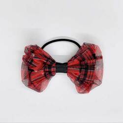 【GirlyBottomsFair♪】panpantutu（パンパンチュチュ)  パールとチュールのリボンゴム タータンチェック（レッド）  Free       ◆