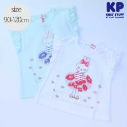 【セール20%OFF】（春夏）KP(ニットプランナー）  お花ドレス ミミちゃん フリル Tシャツ 半袖 トップス 90cm 100cm 110cm     【おまかせ配送で送料お得】