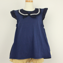 ☆SummerSale 2025☆【セール50%OFF】Lily ivory(リリイアイボリー） 天竺半袖Tシャツ ネイビー 110ｃｍ