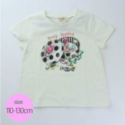 【セール50%OFF】trois lapins(トロワラパン） キャンディープリントTシャツ オフシロ 110cm 120cm     【おまかせ配送で送料お得】_2