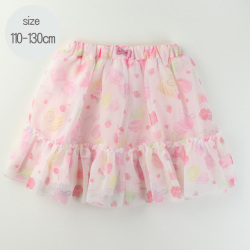 【GirlyBottomsFair♪】【セール50%OFF】mezzo piano (メゾピアノ) スウィーツ柄チュールスカート ピンク  110cm 130cm