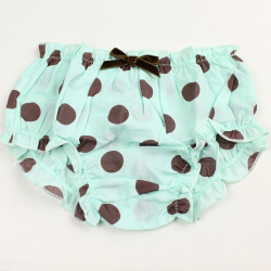 ☆SummerSale 2025☆【セール80%OFF】mili b (ミリビー） ベビーブルマ ミントXブラウン　ドット 9ヶ月－2才    【おまかせ配送で送料お得】