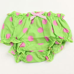 ☆SummerSale 2025☆【セール80%OFF】mili b (ミリビー） ベビーブルマ グリーンXピンク　ドット 9ヶ月－2才    【おまかせ配送で送料お得】
