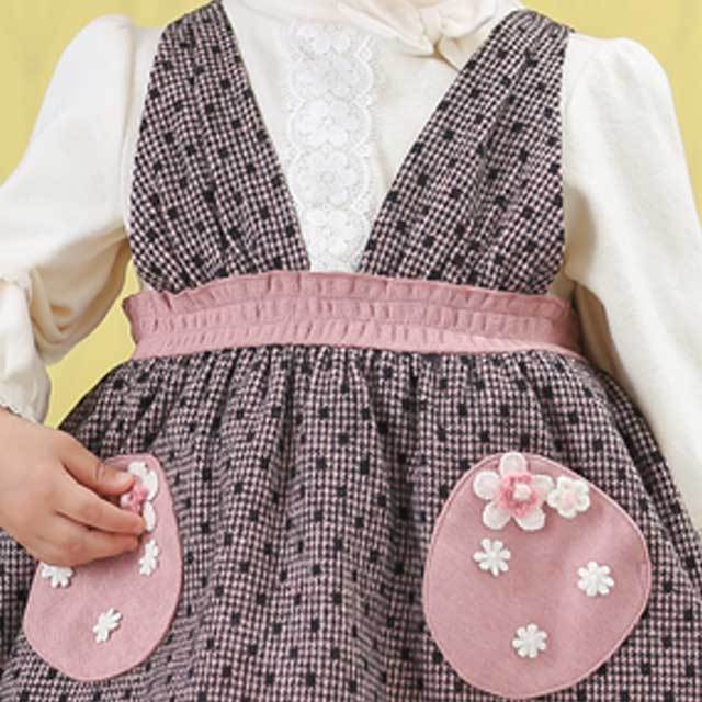 2020年秋冬新作】Souris（スーリー） レイヤード風ワンピース 80cm