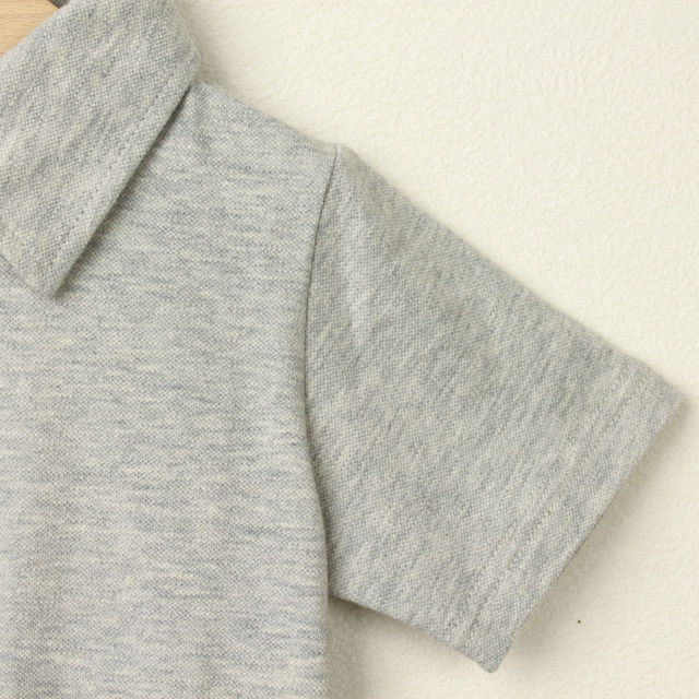 2017年春夏新作】TAPPET（タペット） ストライプ切替鹿の子ポロ グレー  