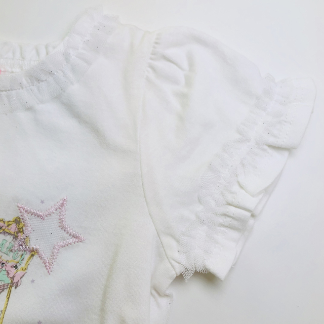 メゾピアノ メリーゴーランド トレーナー ホワイト 刺繍 リボン 130 Tokyo 