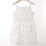 【セール80%OFF】PETIT BATEAU（プチバトー）  コットンキャミソールワンピース 白 4A【おまかせ配送で送料お得】