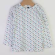 【セール80%OFF】HOLLY'S（ホリーズ）  長袖Tシャツ　クローバー柄　FourColor Blue 80cm       ｜ホリーズ hollys ベビー服 秋冬 長袖 Tシャツ
