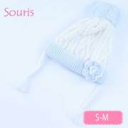 【セール60%OFF】Souris（スーリー） 【143】アラン編みニットキャップ　アイボリー  S  M       【おまかせ配送で送料お得】