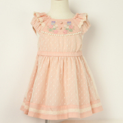 【セール50%OFF】Souris（スーリー） 水玉チュールジャンパースカート ピンク 80cm      ｜スーリー souris ベビー服 春夏 ワンピース ノースリーブ