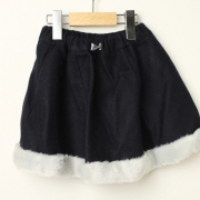 【セール80%OFF】Le Cou Cou（ル・クク） 裾ボアウールスカート ネイビー S(96cm-110cm)