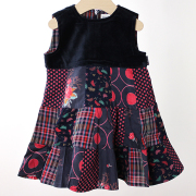 【セール50%OFF】ROOM SEVEN（ルームセブン） パッチワークジャンパースカート　Dance dress 4493　ネイビー 86cm ｜ルームセブン roomseven 子供服 秋冬 ジャンパースカート