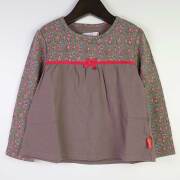 【セール50%OFF】ROOM SEVEN（ルームセブン） 花柄切替長袖Tシャツ　Toosje T-shirt Brown 92cm 104cm 116cm   ｜ルームセブン roomseven 子供服 秋冬トップス 長袖 シャツ