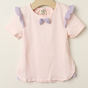 【セール80%OFF】bijoux&bee（ビジューアンドビー） 柔らかチュールフリルのカットソー ピンク M(70cm-80cm) L(80cm-90cm)    【おまかせ配送で送料お得】
