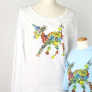 【セール80%OFF】ninita（ニニータ） 花バンビプリント　ロングTシャツ 白 大人用S 【おまかせ配送で送料お得】