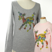 【セール80%OFF】ninita（ニニータ） 花バンビプリント　ロングTシャツ 杢グレー 大人用S 【おまかせ配送で送料お得】