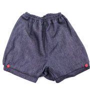【セール70%OFF】mimi poupons.(ミミプポン） パフボトム デニムインディゴS(95cm)◆