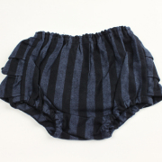 【セール70%OFF】mimi poupons.(ミミプポン） フリルパンツ　ストライプネル 青×ネイビーストライプ 70cm‐90cm     【おまかせ配送で送料お得】◆