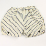 【セール70%OFF】mimi poupons.(ミミプポン） パフボトム ピンストライプホワイト S(90cm-100cm)     【おまかせ配送で送料お得】◆
