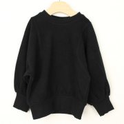 【セール80%OFF】mimi poupons.(ミミプポン） ベルスリーブスウェット ブラック 4Y