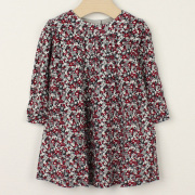 【セール80%OFF】Rose&Theo（ローズ＆テオ） 襟なしワンピース 赤×花柄 12ヶ月  24ヶ月   　【おまかせ配送で送料お得】