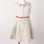 【セール80%OFF】helene cousin bebe(エレ-ヌクザンベベ) 50's dress ノースリーブワンピース 赤＆ゴールドボーダー 2才 3才 4才  