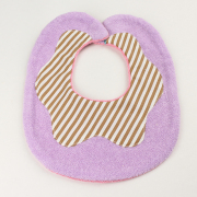 【セール70%OFF】Couverture(クウベルチュール） doughnutビブ ベリー パープルXブラウンストライプ【おまかせ配送で送料お得】