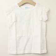 【セール70%OFF】Bizzu(ビズー） 袖フリルTシャツ ホワイト 110cm     【おまかせ配送で送料お得】