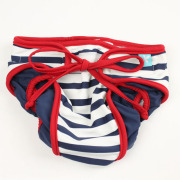 【セール70%OFF】Elly la Fripouille（エリーラフリップイユ） UVカット　ベビー水遊び用おむつ型ブルマ　Boy Nappy Swimwear Deauville 白×ネイビーボーダー 6ヶ月-12ヶ月 12ヶ月-18ヶ月    【おまかせ配送で送料お得】