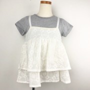 【セール50%OFF】Lily ivory(リリイアイボリー） 天竺ローンレースチュニック オフホワイト 110ｃｍ 120ｃｍ 130cm 【おまかせ配送で送料お得】