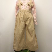 【セール50%OFF】Lily ivory(リリイアイボリー） ストレッチブロード　サスペンダー付きパンツ ベージュ 110ｃｍ 120ｃｍ 130ｃｍ