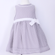 【セール50%OFF】Lily ivory(リリイアイボリー） モチーフシフォンワンピース グレー90cm 95cm 100cm