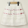☆SummerSale 2025☆【セール80%OFF】Le Cou Cou（ル・クク） フリル付きスカート 白×赤 XS(80cm-96cm)