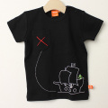 【在庫処分セール70%OFF】（春夏）LIPFISH (リップフィッシュ) 半袖ＴシャツPirate ship 海賊船ブラック 86cm-92cm 98cm    【おまかせ配送で送料お得】