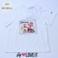 ☆SummerSale 2025☆【セール50%OFF】by LOVEiT（バイラビット） レイヤード風チューリップフォトプリントＴシャツ　アイボリー  140cm  160cm