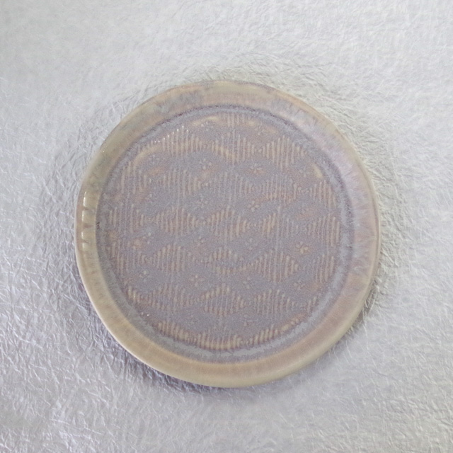 豊田雅代　イッチン　丸皿　藤色　真上