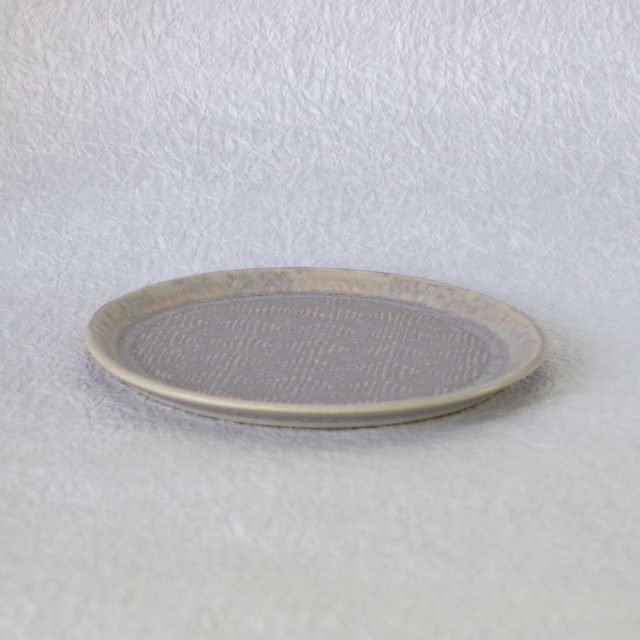 豊田雅代　イッチン　丸皿　藤色