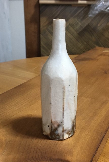 古谷浩一　花器ミニボトル型　鉄散面取