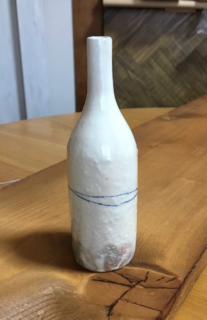 古谷浩一　花器ミニボトル型　ゴス線