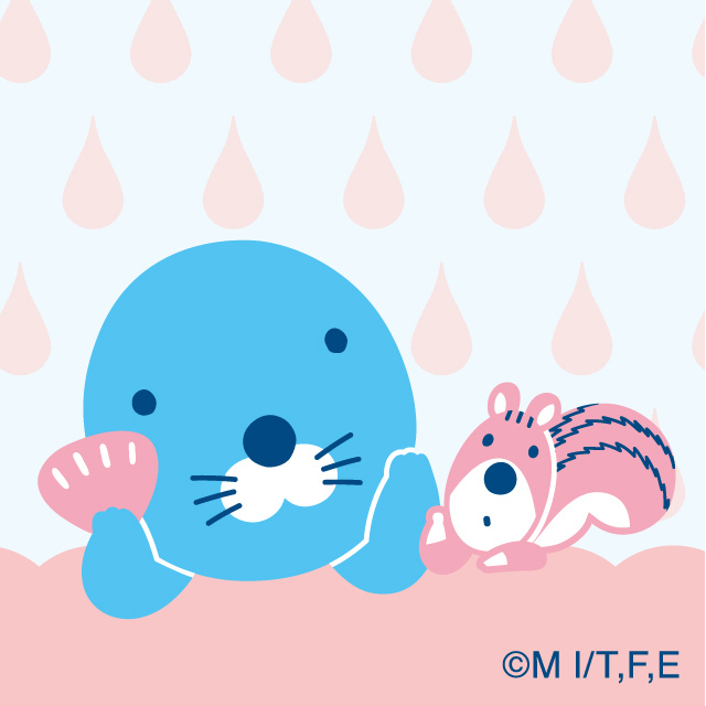 ぼのグッズのこと：【受注生産商品】ぼのぼのレトロハンドタオル しずく