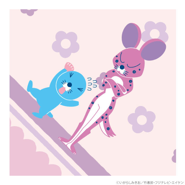 ぼのぼの＆しまっちゃうおじさん レトロハンドタオル お花