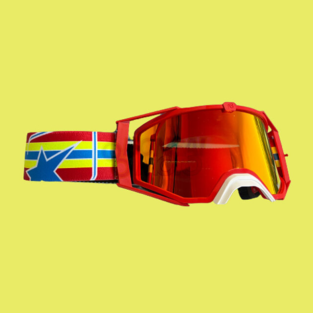8K トップ ゴーグル [ユーロフィット] レッドミラーシングルレンズ 眼鏡対応 Red/Yellow/Blue ariete(アリエテ)