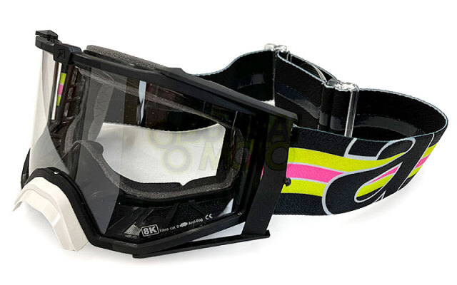 8Kゴーグル シングルクリアレンズ 眼鏡対応 Black/Yellow/Pink ariete